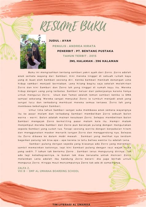 Resume Buku: Ayah - Pondok Pesantren Modern Al Umanaa