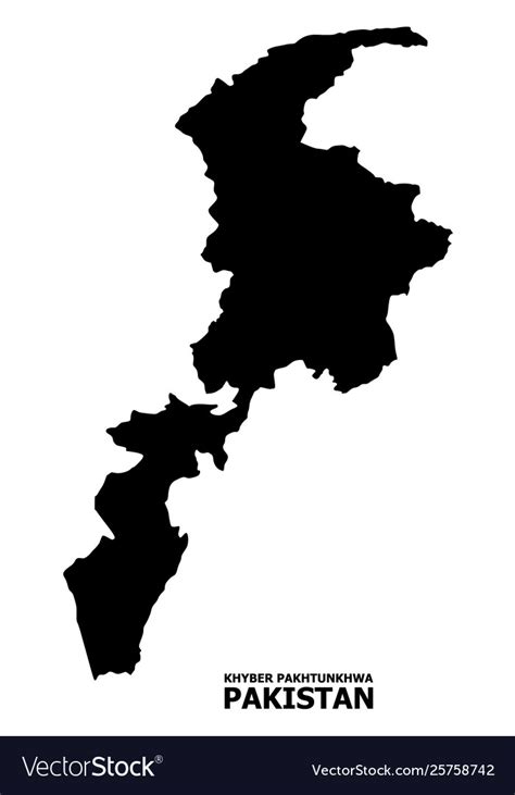 Flat Map Khyber Pakhtunkhwa Province Royalty Free Vector