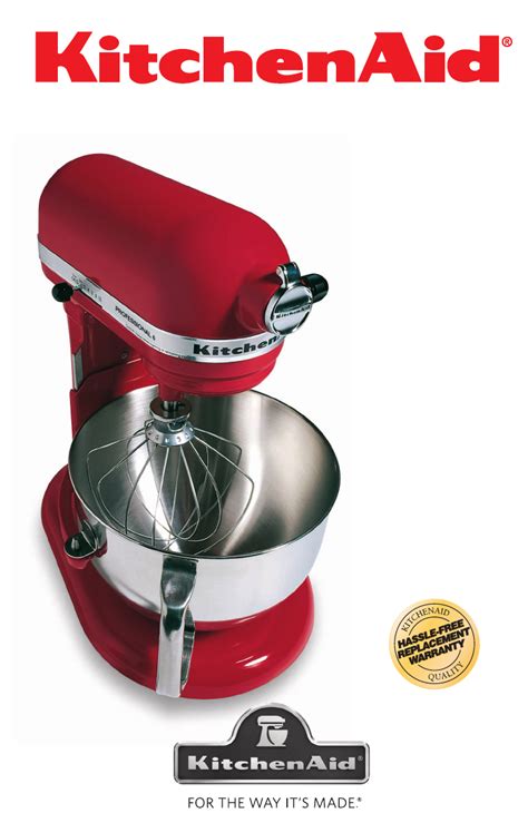 Stand mixer professional 5 plus bowl lift (7 pages) mixer kitchenaid k45ss use and care manual Download KitchenAid Mixer 9708307C manual and user guides ...