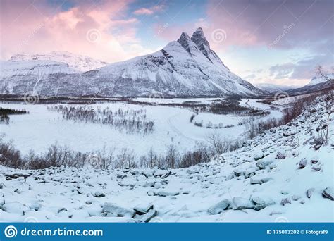 Panorama Of Snowy Fjords And Mountain Range Senja Norway Amazing