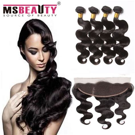 7a Unprocessed Virgin Hair Malaysian Body Wave With Closure 4 Bundles