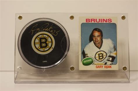 Gary Doak Boston Bruins Signed Puck And Card Display Sportsworld