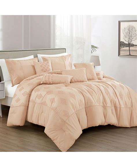 Marcielo 7 Pcs Bedding Comforter Set Severa Queen Macys