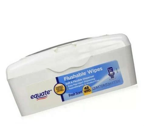 Equate Flushable Wipes In Soft Flexible Dispenser Fresh Scent 48 Sheet