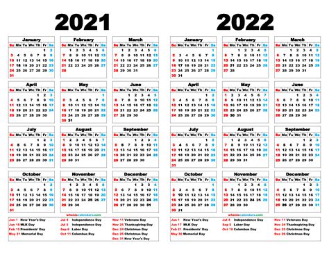 2022 Calendar Printable One Page Free Resume Templates