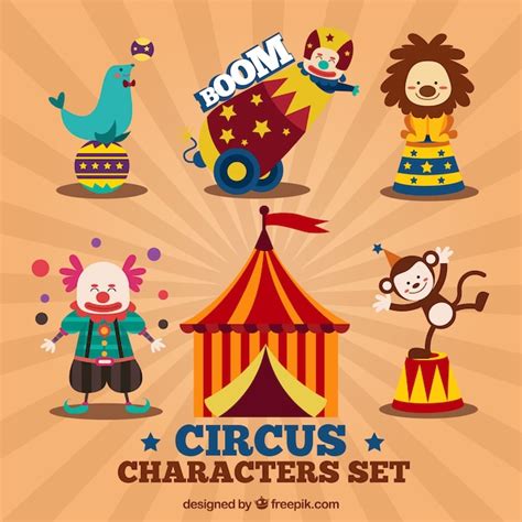 Circus Characters Set Vector Free Download