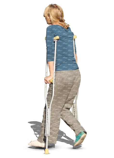 Woman Walking With Crutches Vishopper