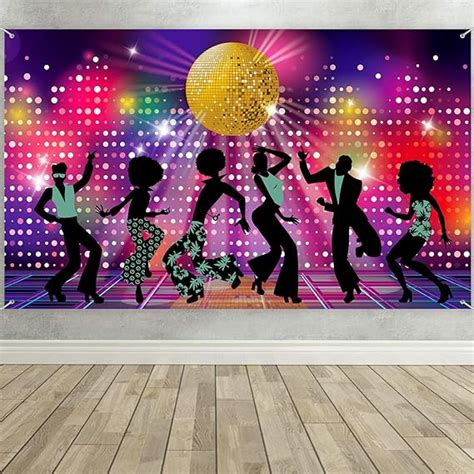 Amazon Com S S S Disco Party Backdrop Retro Disco Party Decorations Disco Fever Dancers