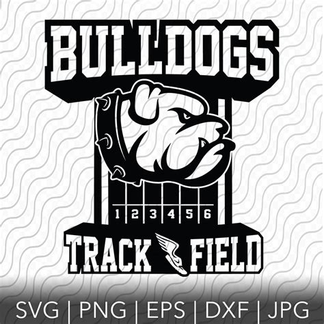 Bulldogs Track And Field Mascot Svg Track And Field Cutting Template