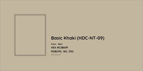 Behr Basic Khaki Hdc Nt 09 Paint Color Codes Similar Paints And