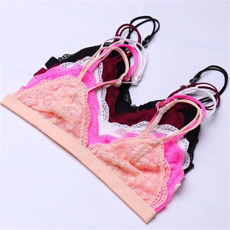 Hot Selling Lace Bralette Sexy Bras For Women Floral Wire Free Push Up Bra Half Cup Triangle