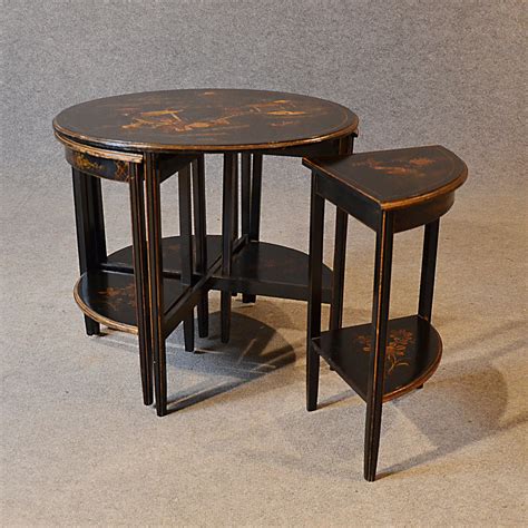 Art Deco Nest Tables Ebonised Oriental Asian Side Tables - Antiques Atlas