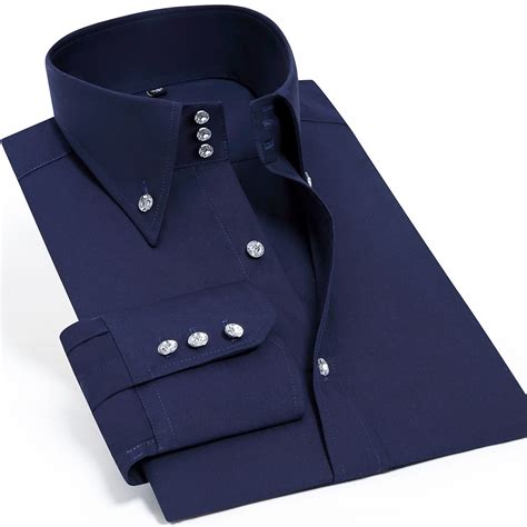 Casual Business Mens Dress Shirts No Iron Long Sleeve ...
