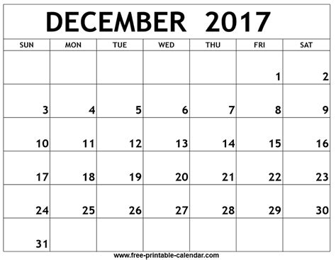 Kalendar islam bergantung kepada pergerakan bulan. december 2017 printable calendar | Monthly calendar ...