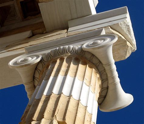 Restored Ionic Column At The Entrance To The Acropolis Of Athens