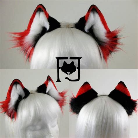 Custom Ordered Mini Wolf Ears In Black Red And White 😙