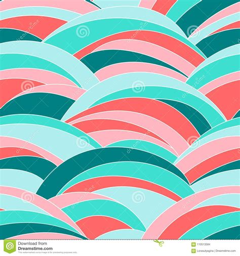 Abstract Wavy Texture Seamless Pattern Colorful Stock Vector