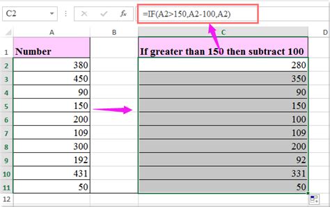 How To Calculate If A Cell Greater Than A Specific Number Then Subtract
