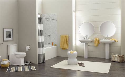 Trendy And Refreshing Gray And Yellow Bathrooms That Delight