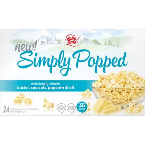 Jolly Time 24 Count Simply Popped Butter Popcorn 702612 Blains