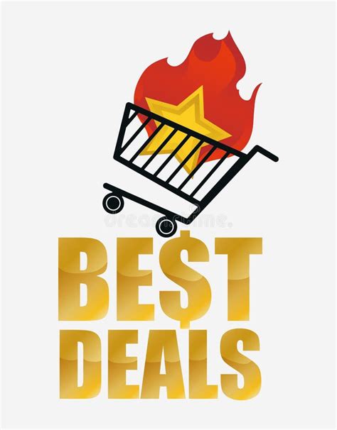 Hot Deals Shopping Bag Shows Discounts And Bargains Stock Illustration