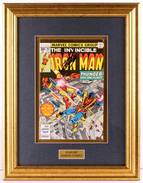 Stan Lee Signed Iron Man Issue 103 14x18 Custom Framed Comic Book