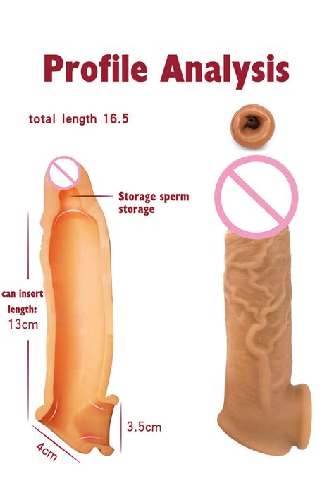 Soft Penis Extender Condom Girth Enhancer Realistic Sleeve