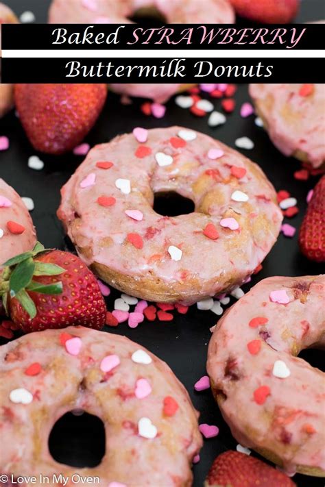 Baked Strawberry Buttermilk Donuts Love In My Oven