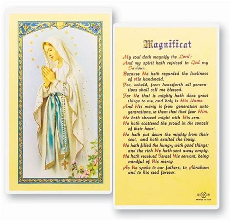 Magnificat Laminated Fratelli Bonella Prayer Card Discount Catholic
