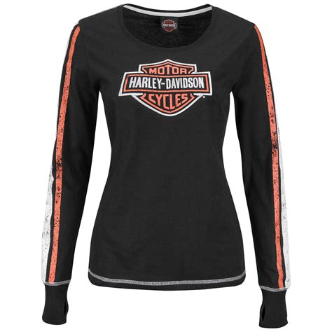 Hj22 H25c Harley Davidson Womens It Counts Black Long Sleeve T Shirt