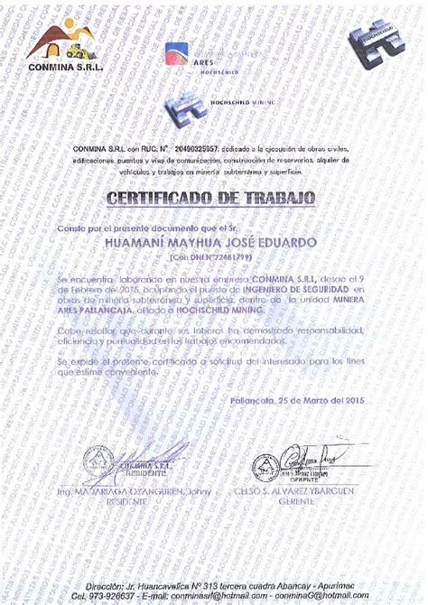 Pdf Certificado De Trabajo 1 Brayan Becerra