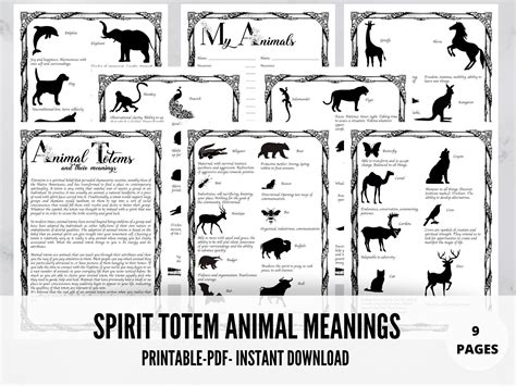 Animal Totem Spirit Totem Animal Meanings Grimoire Book Of Etsy