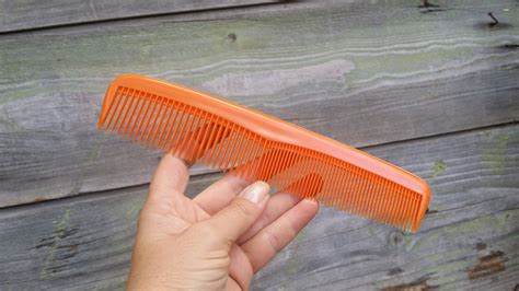 Vintage Comb Never Used Comb Hair Comb Plastic Comb Orange Comb