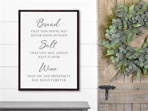 Bread Salt Wine Sign Its A Wonderful Life Quote Sign Etsy