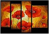 Photos of Red Poppy Flower Wall Art