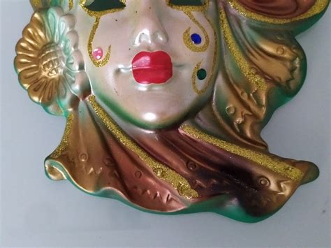 Vintage Wall Mask Hand Painted Ceramic Mask Porcelain Hanging Etsy