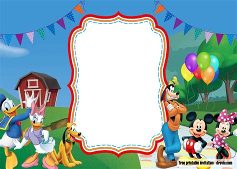 Free Mickey Mouse 1st Birthday Invitation With Photo Drevio