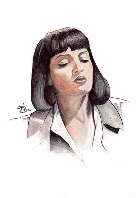 Uma Thurman In Pulp Fiction Art By Sdv Pulpfiction Watercolor