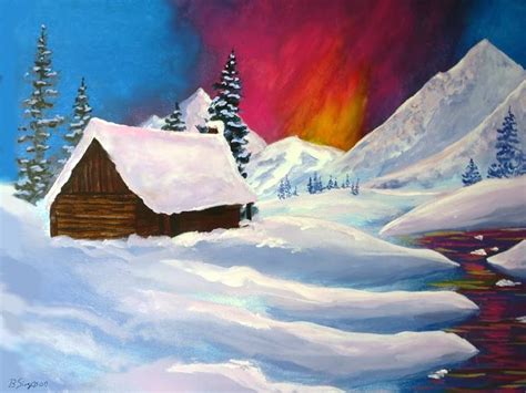 How To Paint Snow And Mountains Simple Acrylics Painting Painting