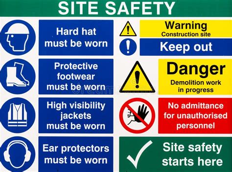 Site Saftey Warning Signs Stock Image Image Of Hazard 61158953