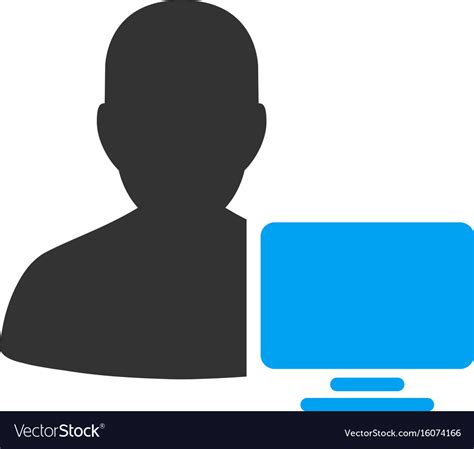 Computer Administrator Flat Icon Royalty Free Vector Image