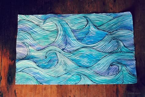 Diane Again Draw This Watercolor Waves