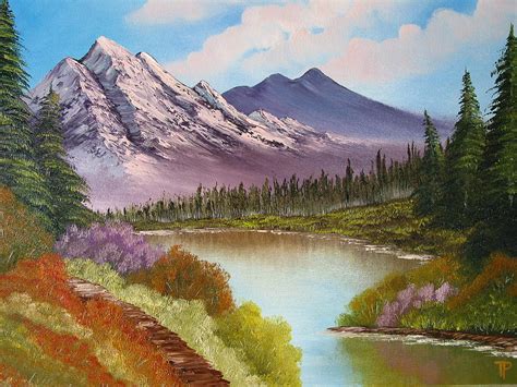 Mountain Lake Painting By Tetyana Popova Pixels