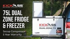 KickAss Portable 75L Dual Zone Camping Fridge Freezer