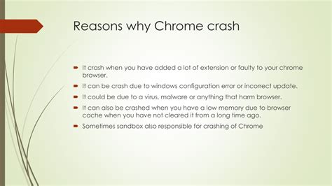 You may just update your android device software but fail to update and install the apps from the google play store. PPT - Why does google chrome keep crashing PowerPoint ...