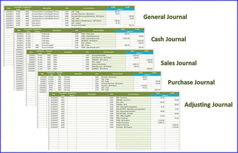 Double Entry Accounting Journal Template Excel Addictionary