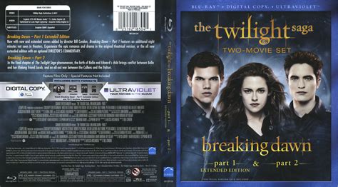 The Twilight Saga Breaking Dawn Parts 1 And 2 Blu Ray Cover And Labels