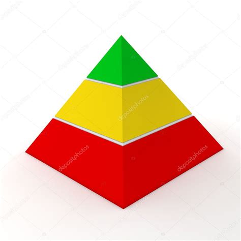 Three Level Pyramid Multicolour Pyramid Chart Three Levels — Stock