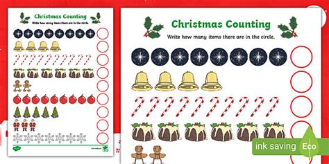 Counting At Christmas Worksheet Teacher Made Twinkl