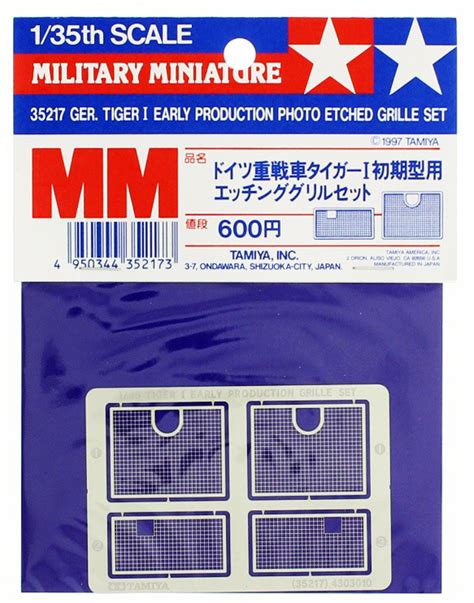 Tamiya Tiger I Photo Etched Grille Early Production At Mighty